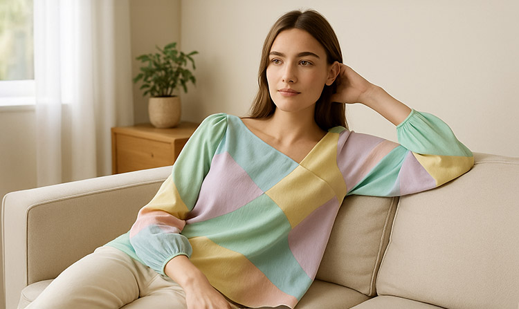 Asymmetrische Schnitte Bluse