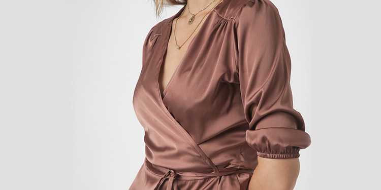 V-Necks with Draping Blouse