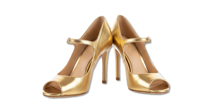 offene shuhe gold