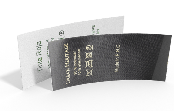 Bedruckte Pflegeetiketten für Waschanleitung und Material