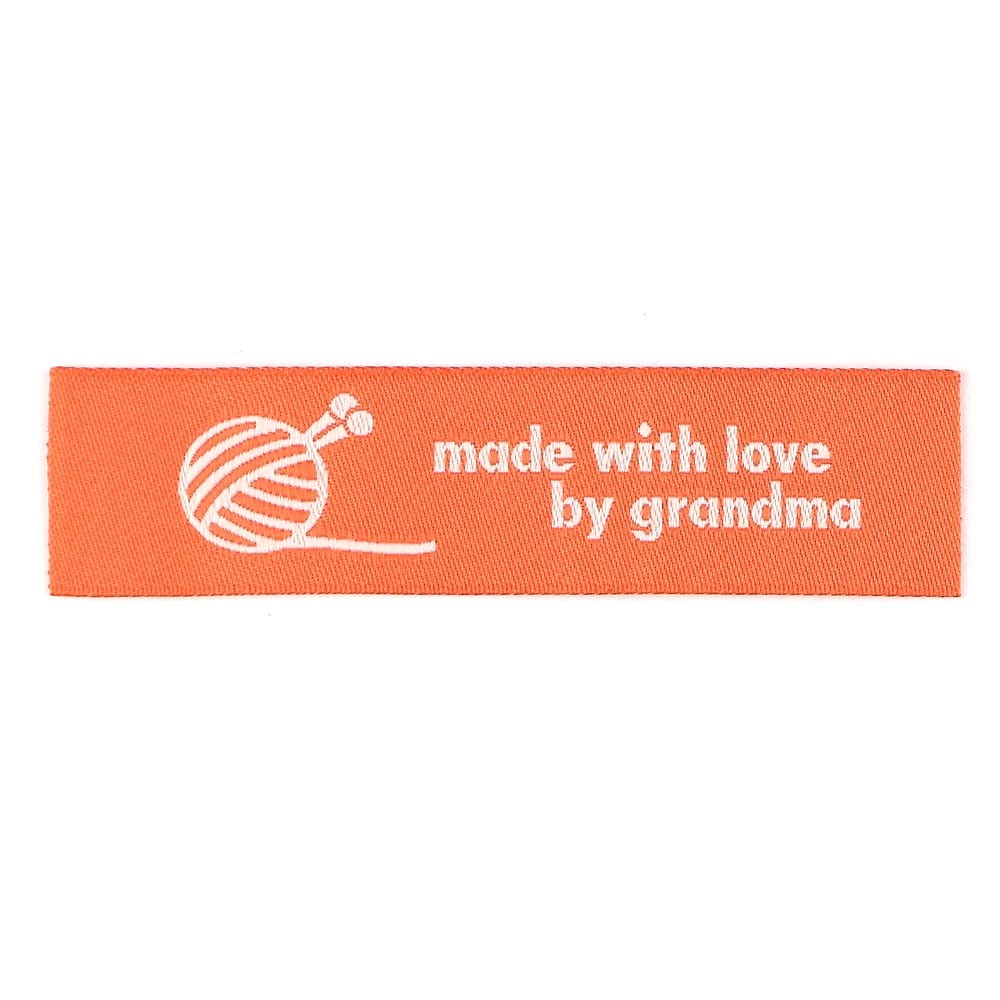 Webetiketten - Made with Love by Grandma – Orange