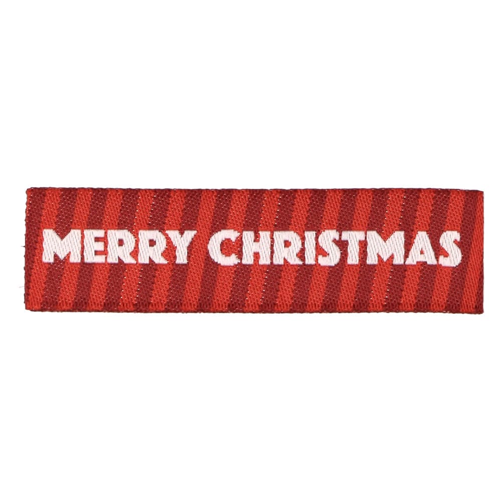 Weihnachtliche Webetiketten - Rot gestreift