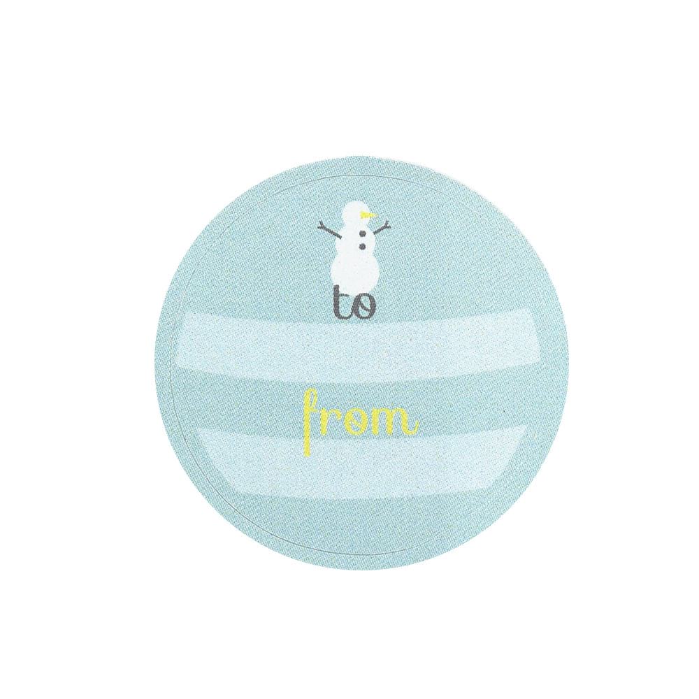 Weihnachtliche Aufkleber 'To... From...' - Schneemann