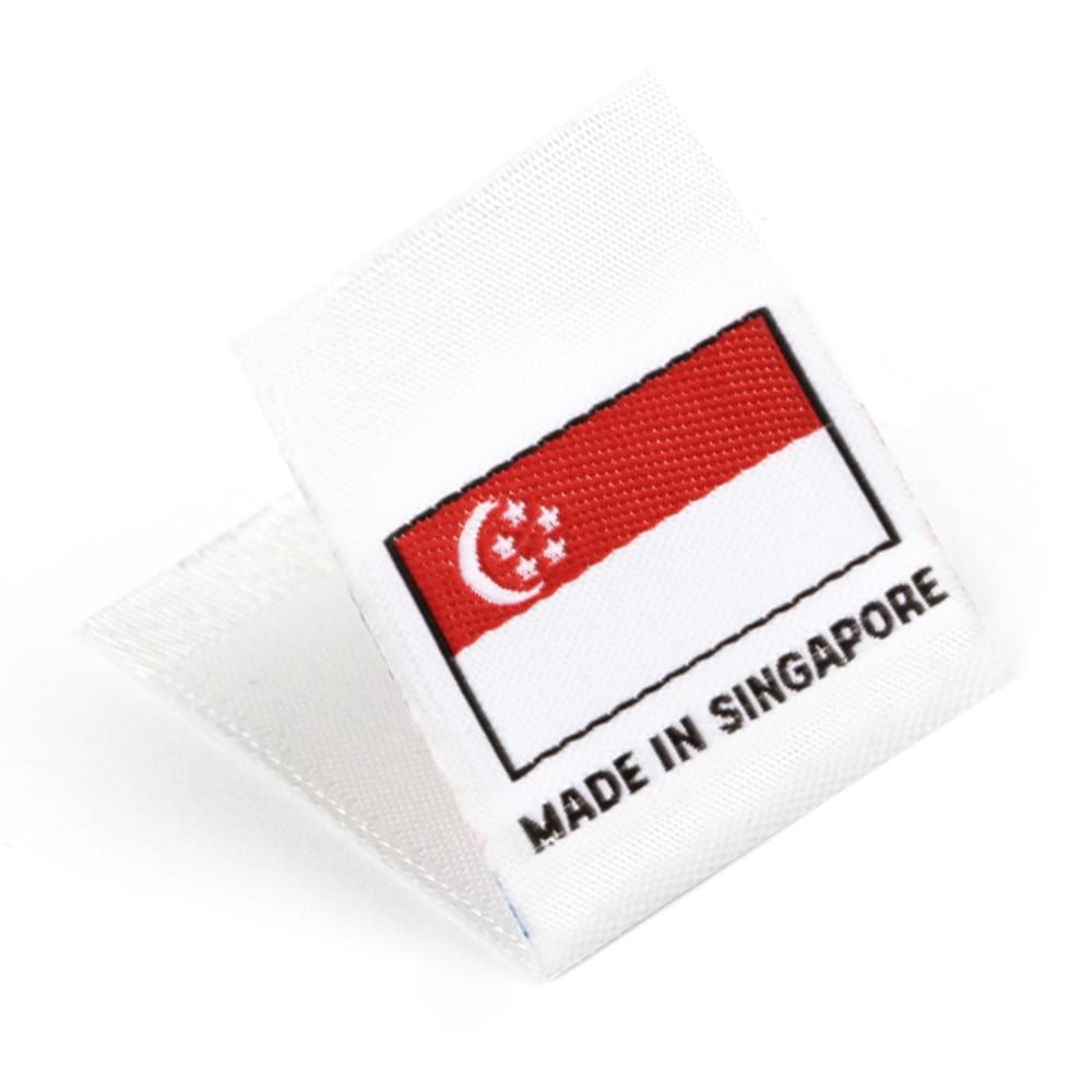 Gewebte Etiketten mit Flagge 'Made in Singapore’